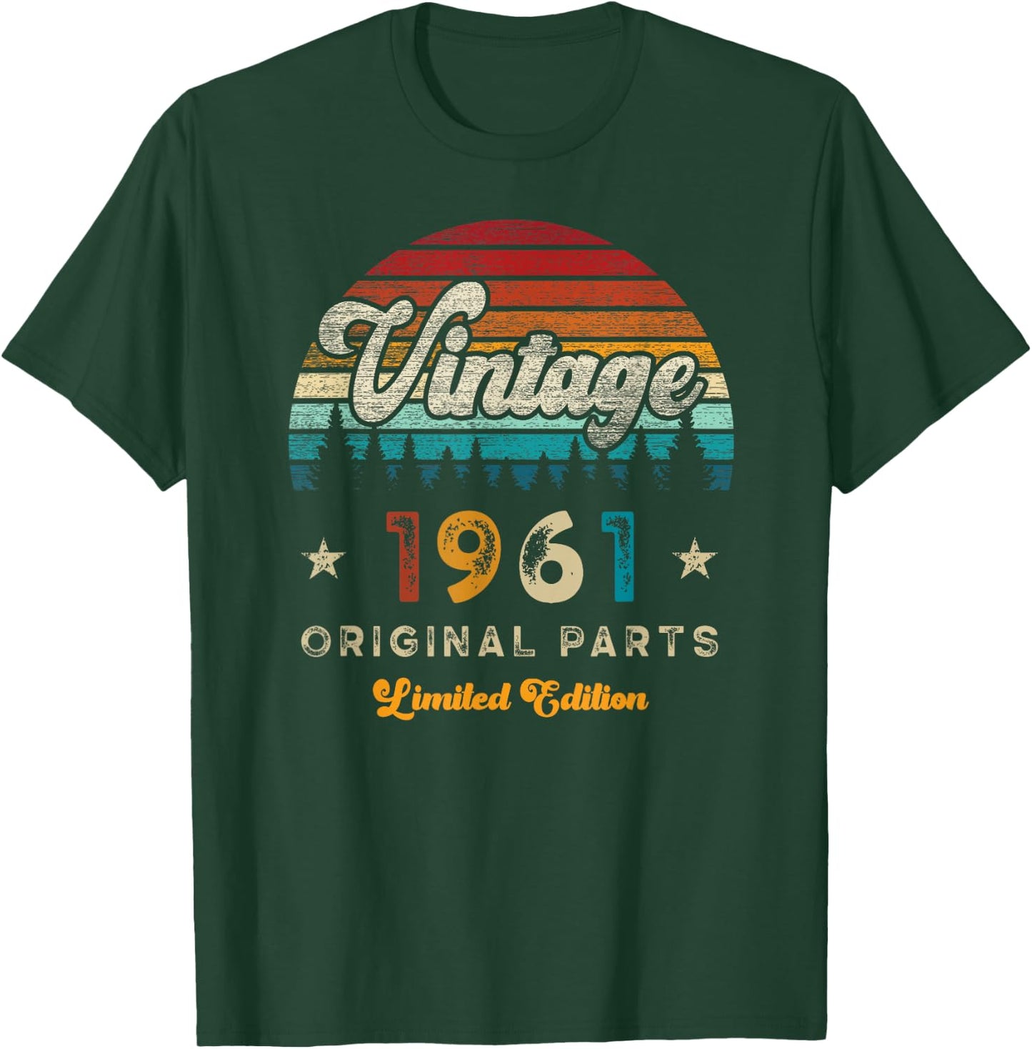 Vintage 1961 Birthday 65 Years Old Limited Edition T-Shirt - T-Shirt | Forest