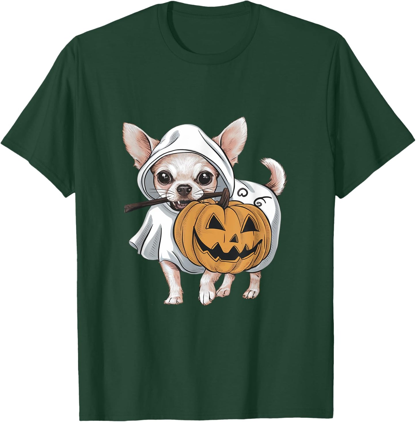 Chihuahua Ghost Dog Halloween T-Shirt - T-Shirt | Forest