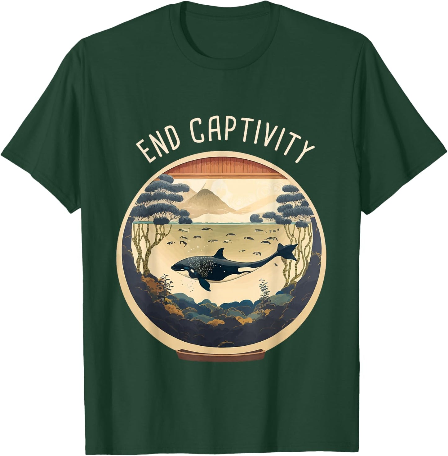 Orca End Captivity Free The Orcas Marine Protection Activist T-Shirt - T-Shirt | Forest