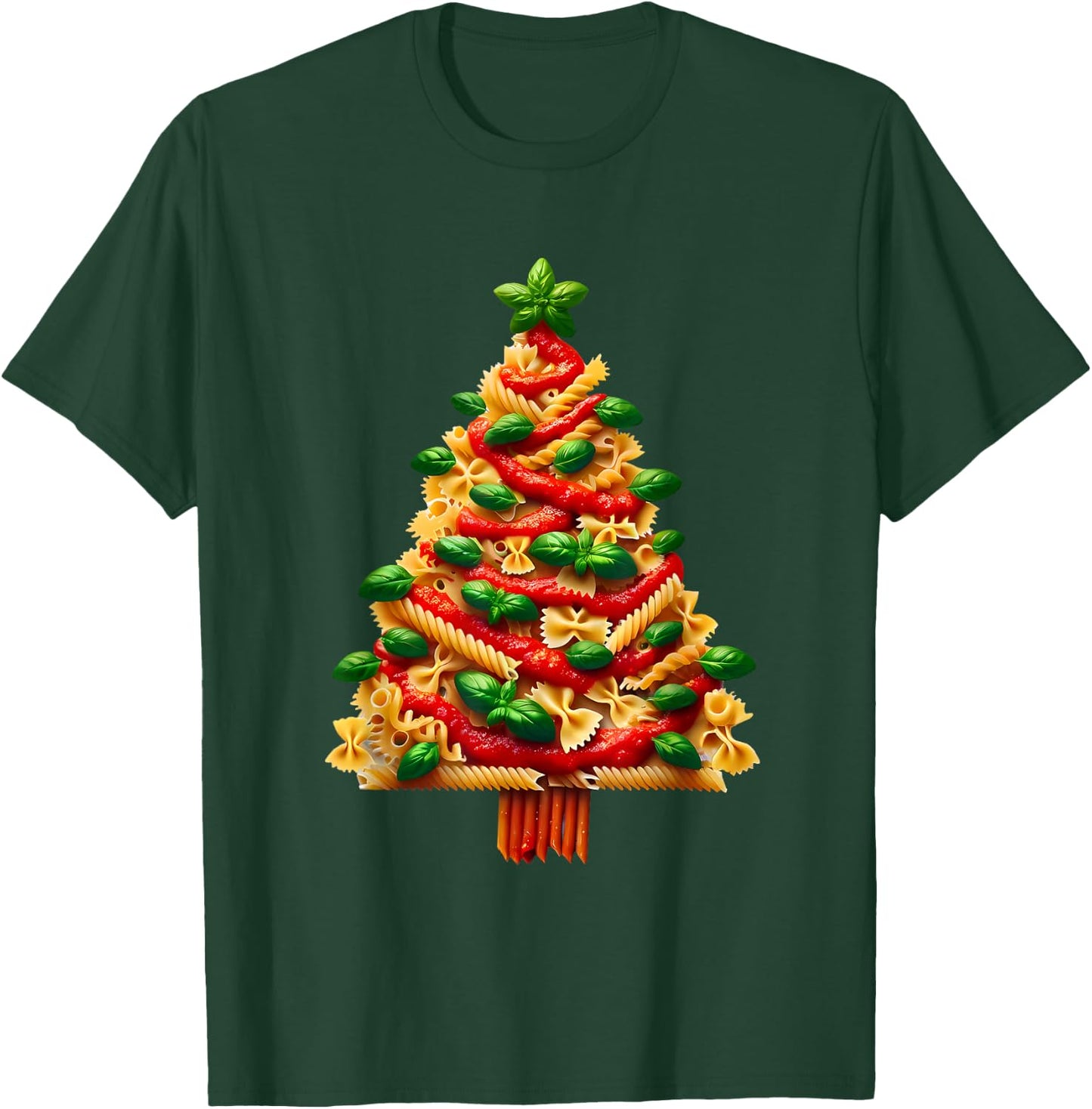 Funny Italian Pasta Christmas Tree Lights Xmas Women T-Shirt - T-Shirt | Forest