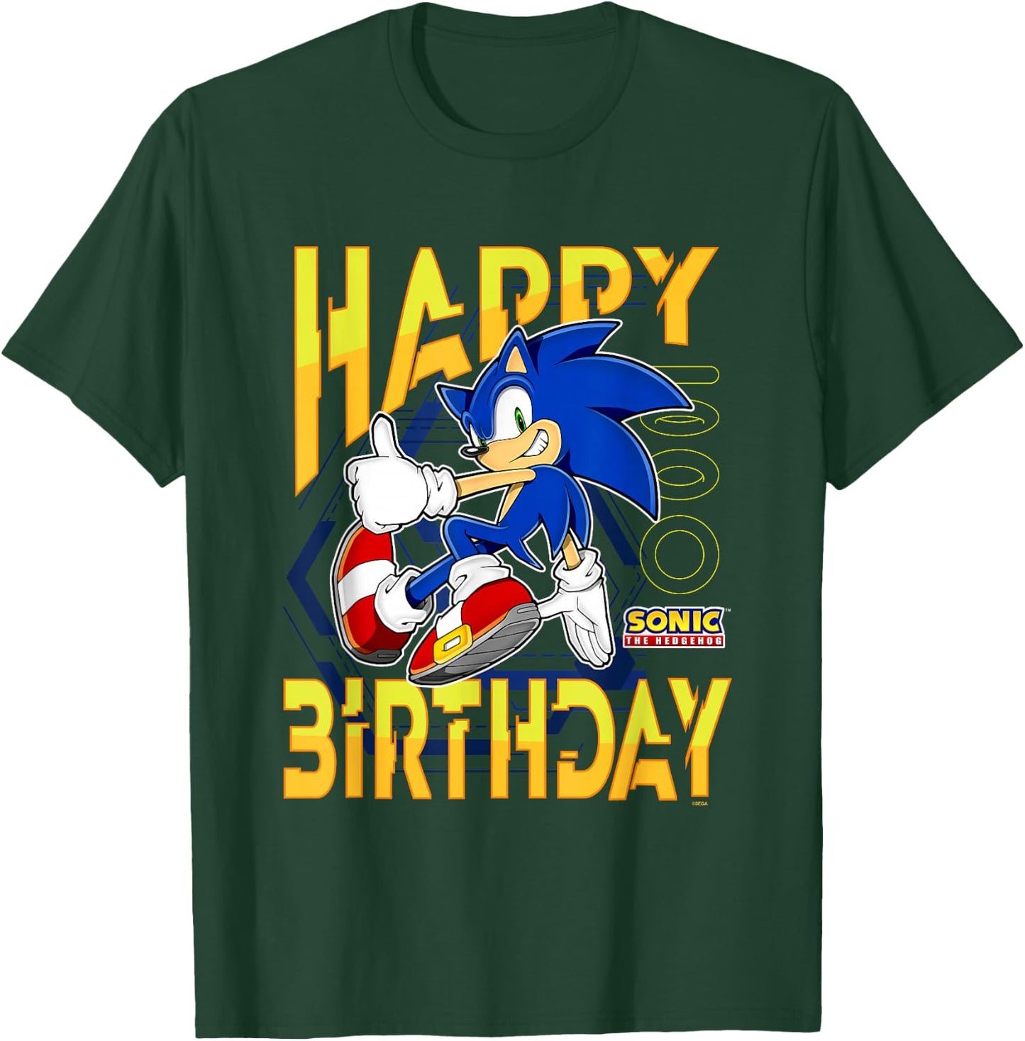 Sonic The Hedgehog Birthday Happy Birthday Thumbs Up Logo T-Shirt - T-Shirt | Forest