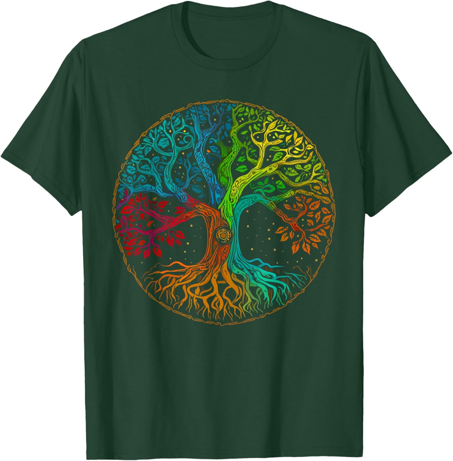 Tree of Life Nature Art - Psychedelic Outdoor Rainbow T-Shirt - T-Shirt | Forest