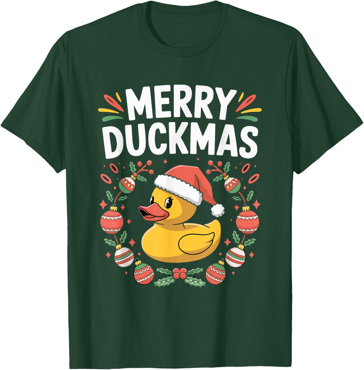 Merry Duckmas Christmas Rubber Duck T-Shirt - T-Shirt | Forest