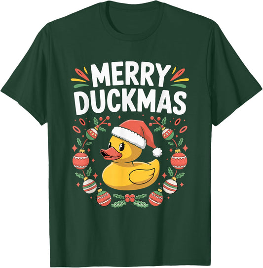 Merry Duckmas Christmas Rubber Duck T-Shirt - T-Shirt | Forest