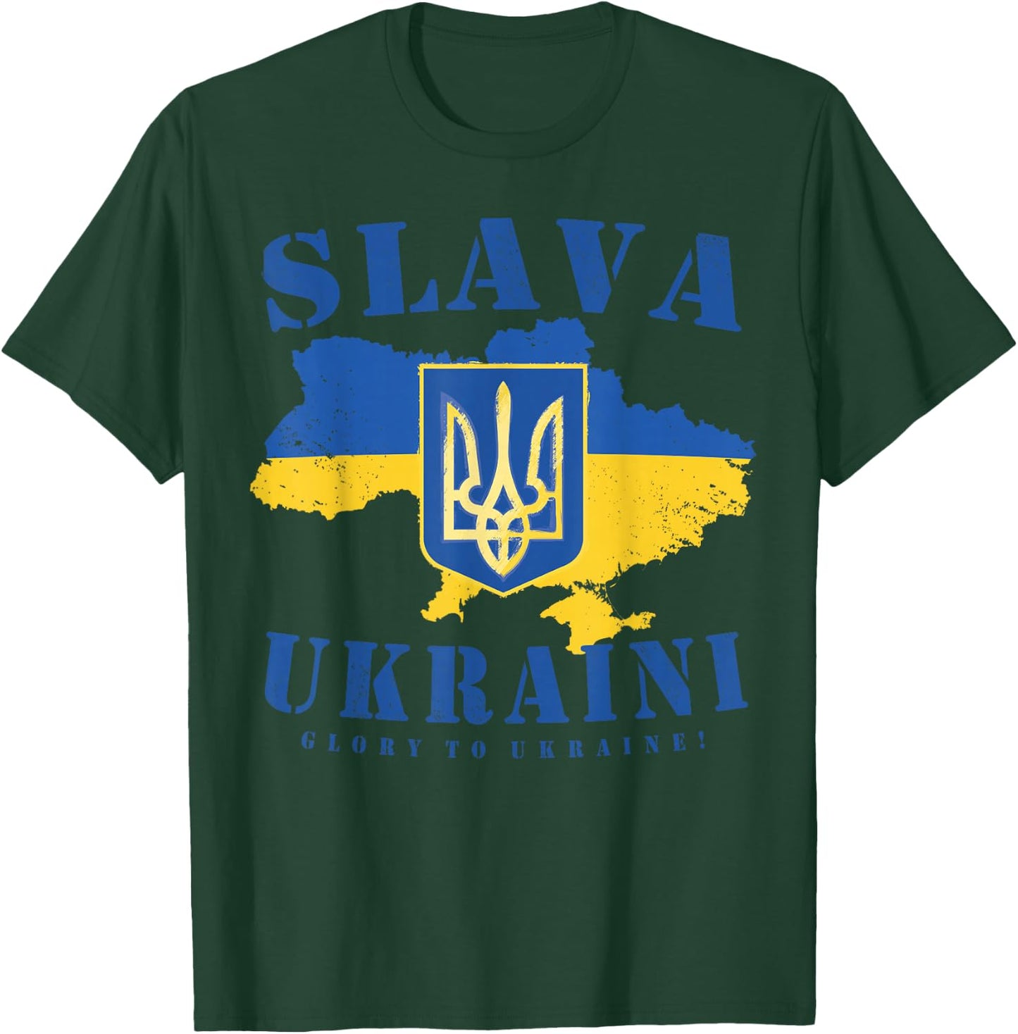 Ukraine Flag Slawa Ukraini Ukrainian Tryzub Glory To Ukraine , black T-Shirt - T-Shirt | Forest