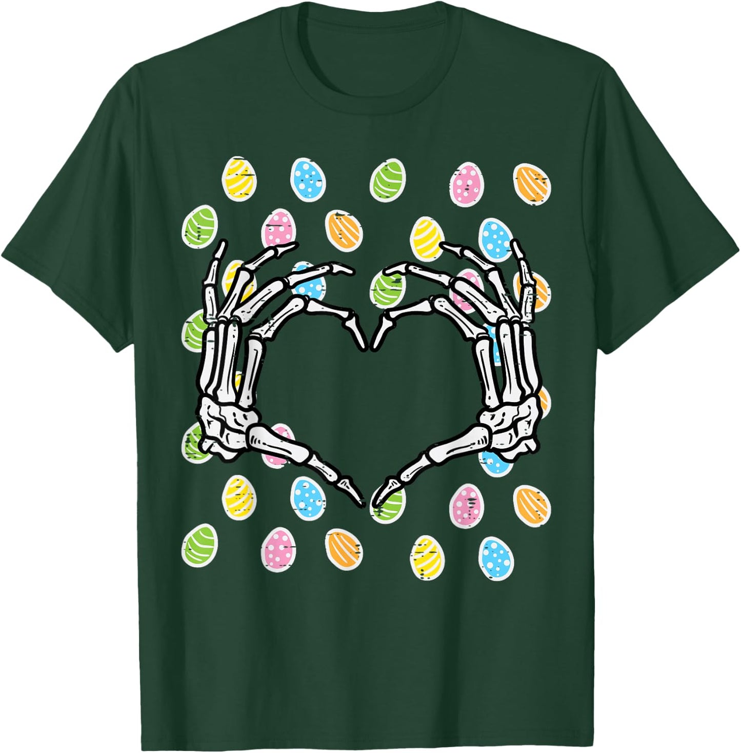 Easter Eggs Skeleton Hand Heart Bones Women Girls Kids Youth T-Shirt - T-Shirt | Forest