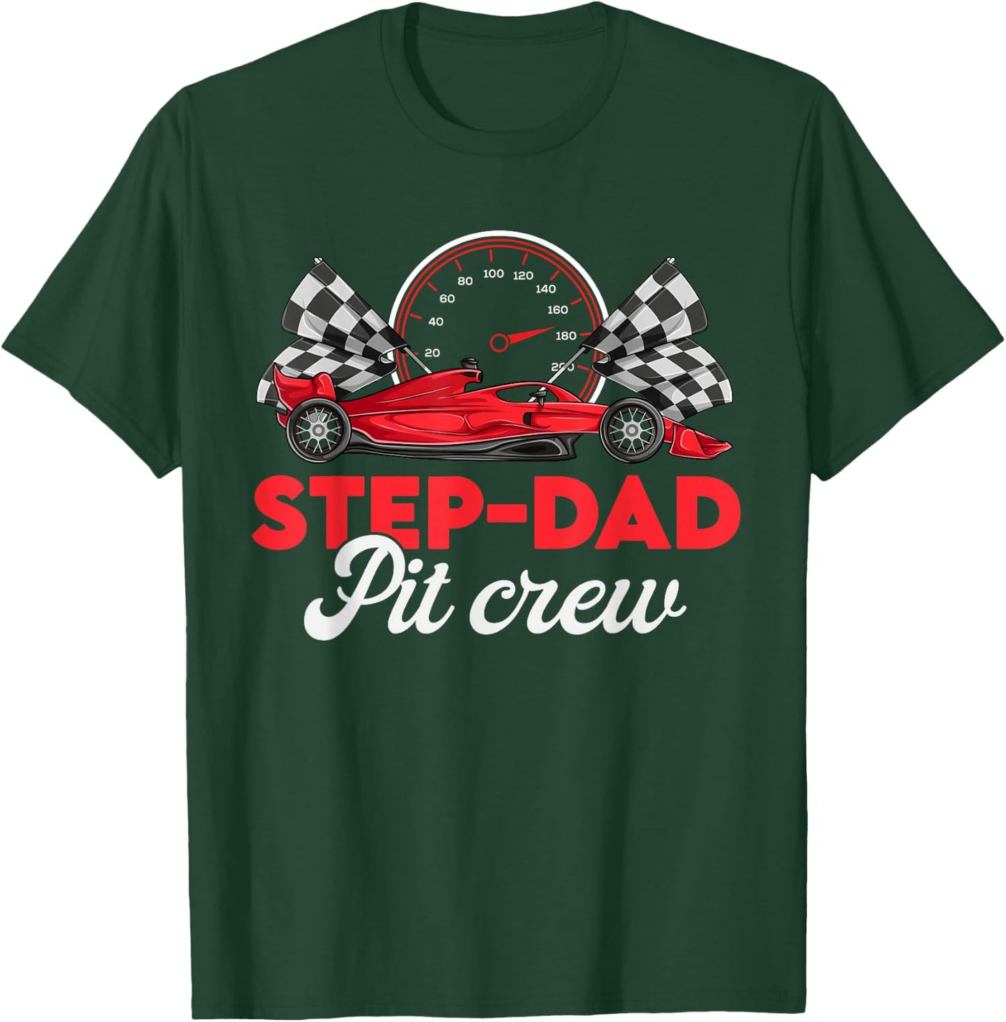 Race Car Step Dad Of Birthday Boy Shirt, Step Dad Pit Crew T-Shirt - T-Shirt | Forest