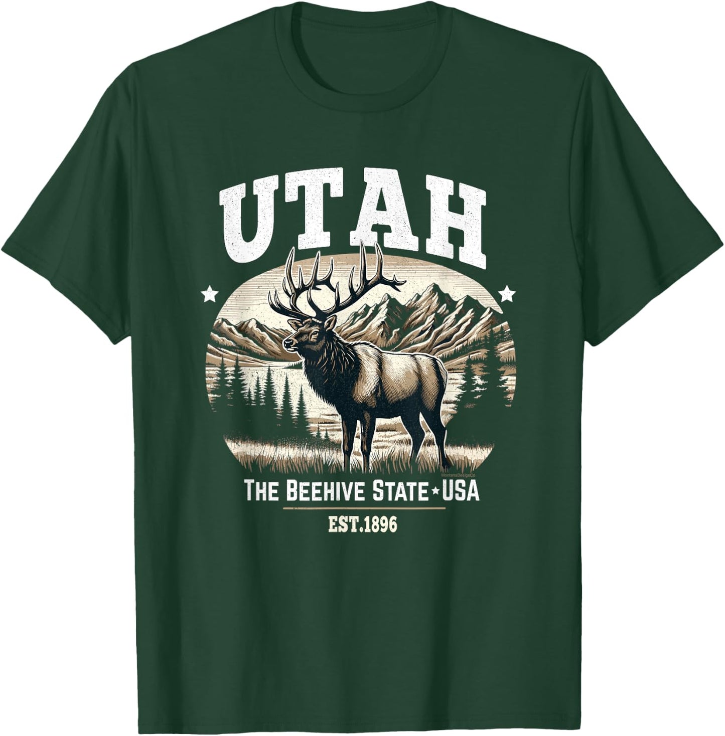Utah Rocky Mountain Elk, The Beehive State T-Shirt - T-Shirt | Forest