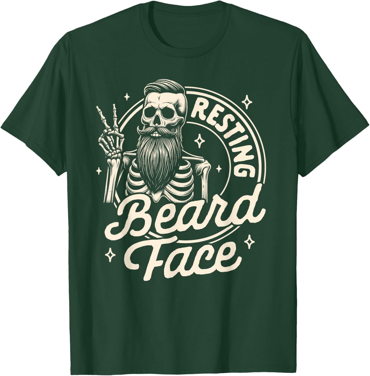 Bearded Dad Daddy Papa Father’s Day Resting Beard Face T-Shirt - T-Shirt | Forest