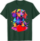 Dachshund Shirt - Colourful Dachshund Heart Graphic , black T-Shirt - T-Shirt | Forest