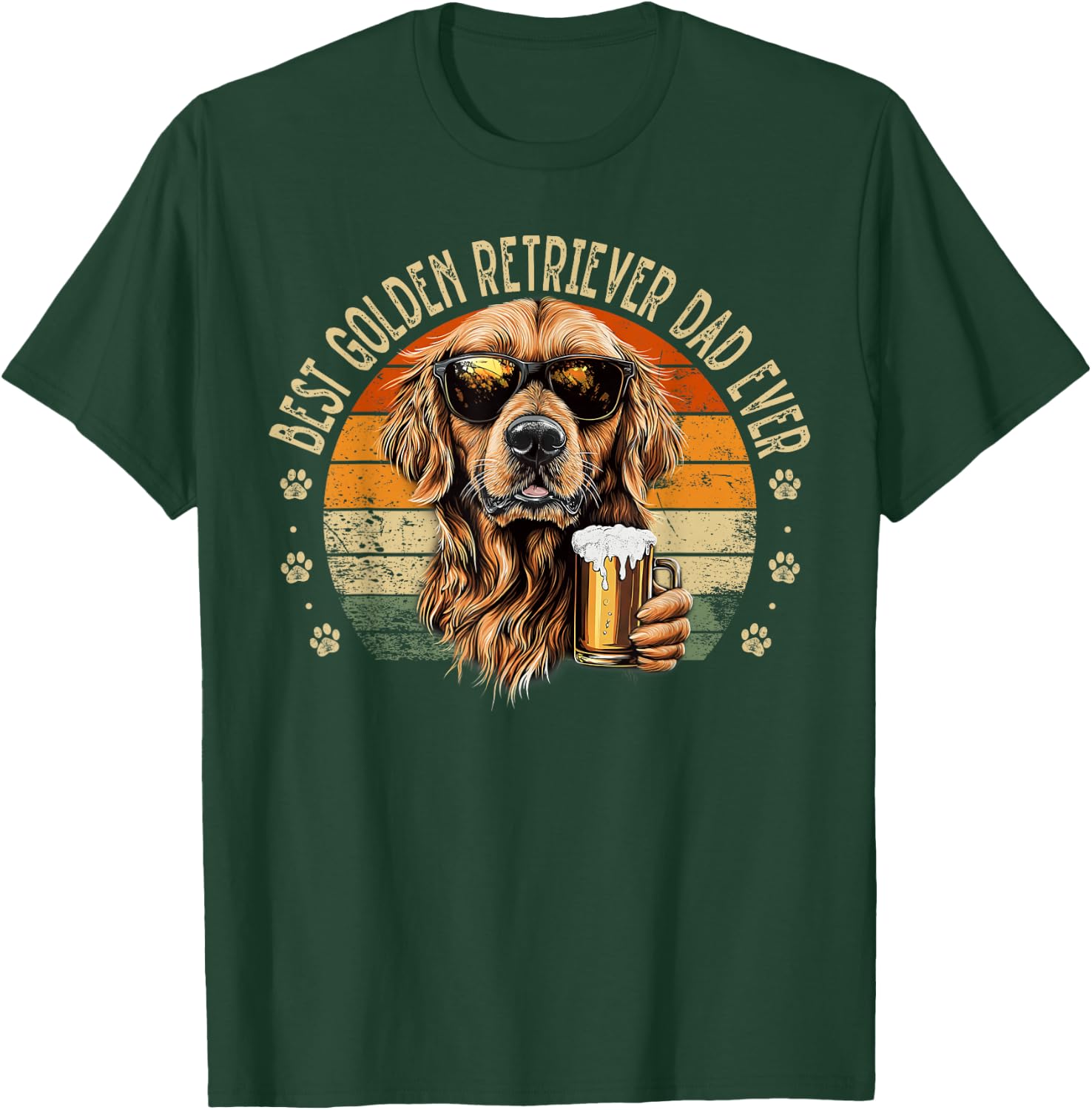 Golden retriever Dad Dog Funny Fête des Pères Chien Homme T-Shirt - T-Shirt | Forest