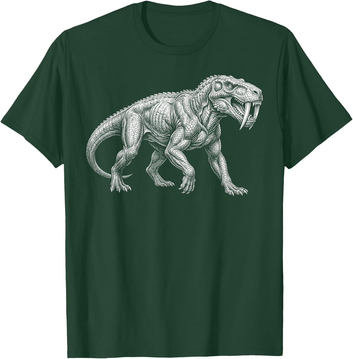 Gorgonopsid Skeleton Permian Predator Synapsid Fossil T-Shirt - T-Shirt | Forest