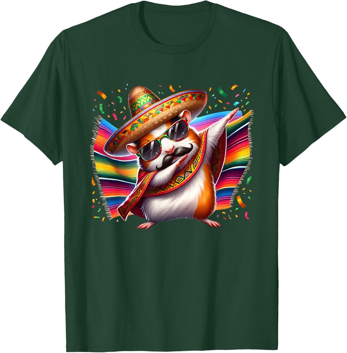 Mexican Guinea Pig Hamster Animal Party Fiesta Cinco De Mayo T-Shirt - T-Shirt | Forest
