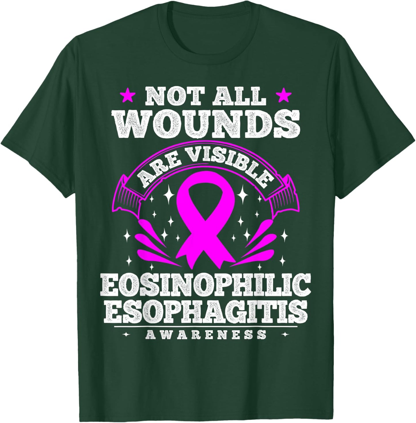 Not All Wounds Are Visible EOE Awareness Ribbon T-Shirt - T-Shirt | Forest