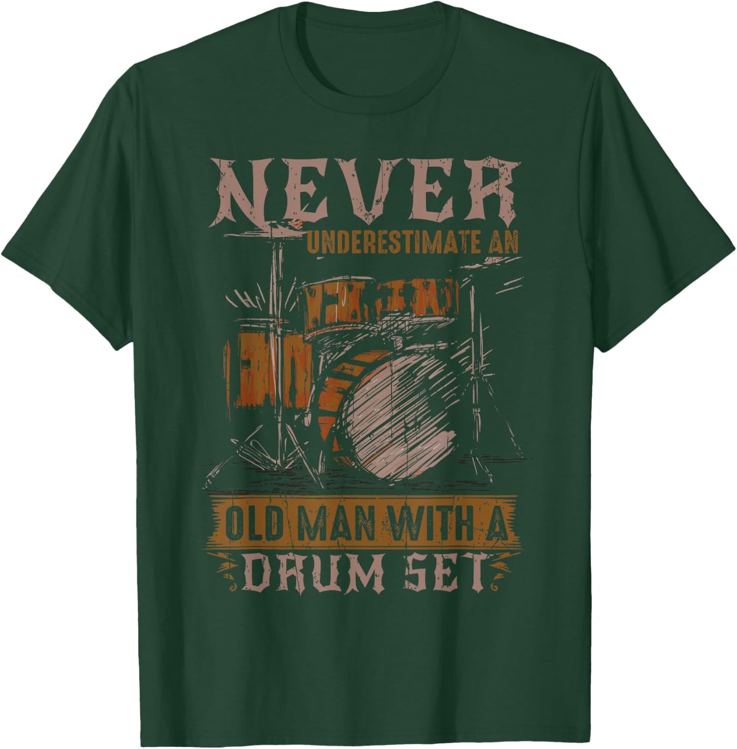 Funny Drummer Art Drum Player T-Shirt - T-Shirt | Forest