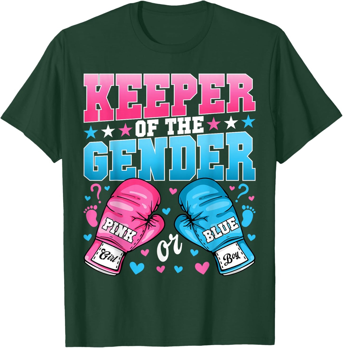 Keeper Of The Gender Boxer Funny Boxing Gender Reveal Party T-Shirt - T-Shirt | Forest