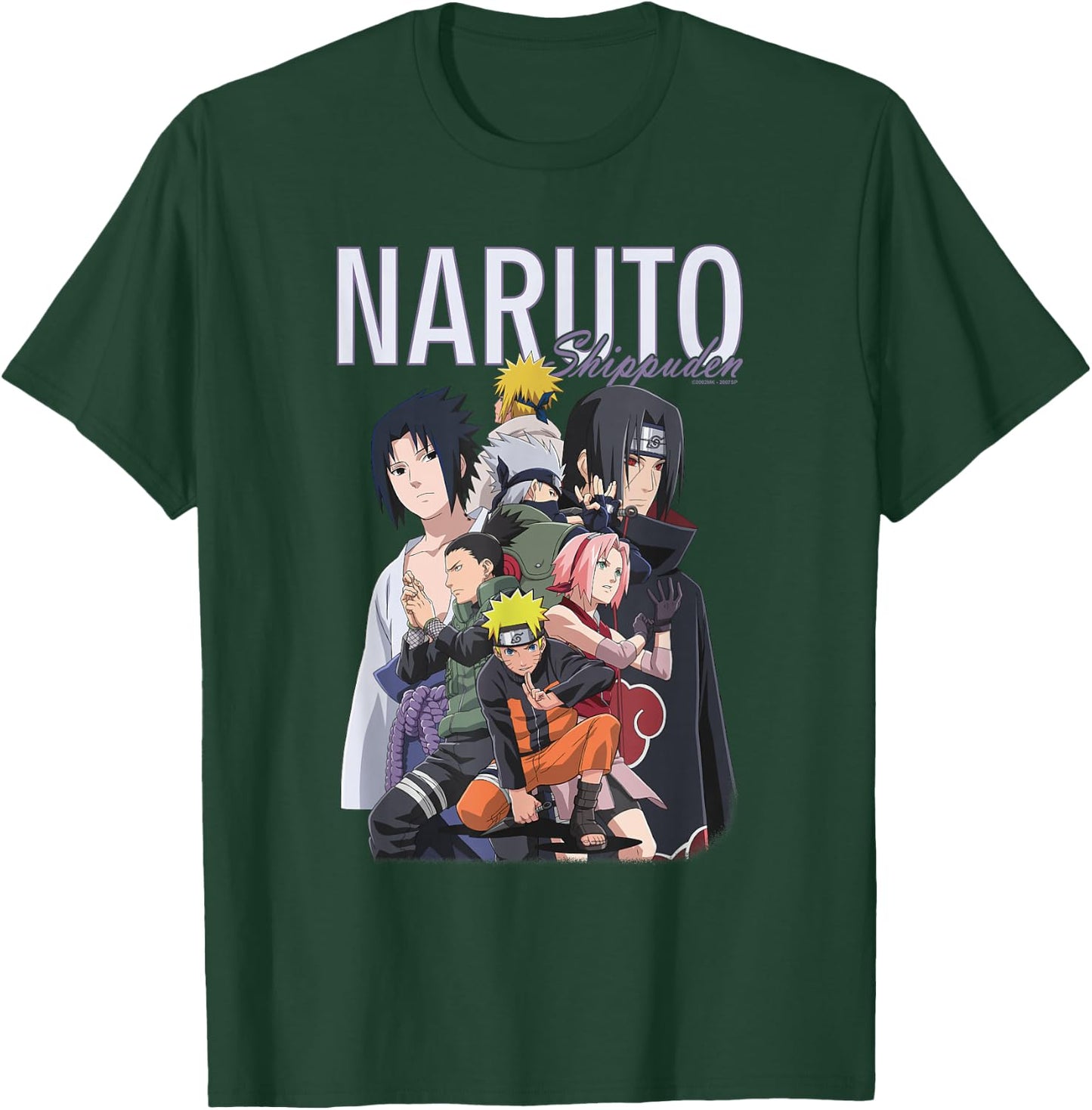 Naruto Shippuden Ninja Group Modern Collage Photo Anime T-Shirt - T-Shirt | Forest
