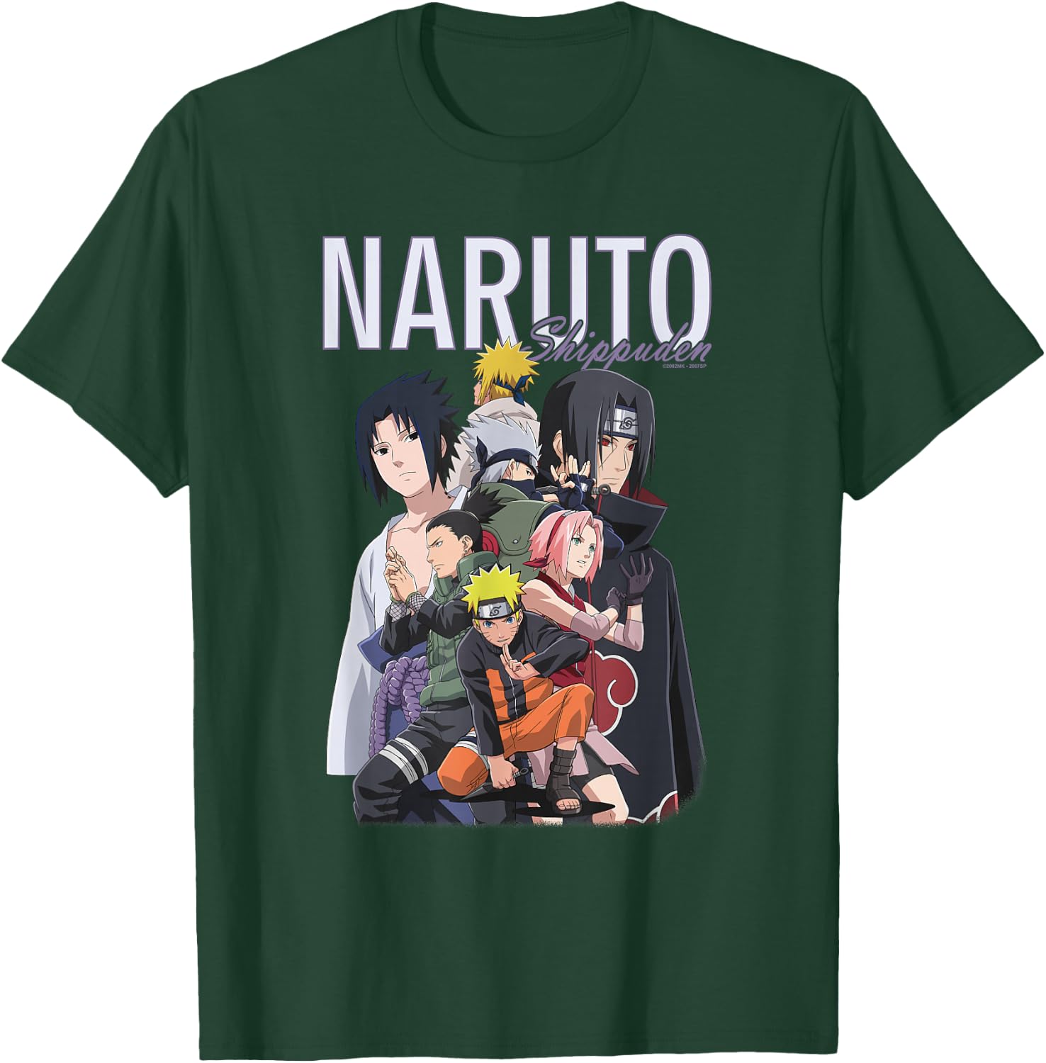 Naruto Shippuden Ninja Group Modern Collage Photo Anime T-Shirt - T-Shirt | Forest