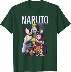 Naruto Shippuden Ninja Group Modern Collage Photo Anime T-Shirt - T-Shirt | Forest