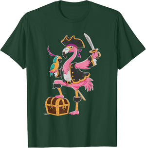 Flamingo Pirate T-Shirt - T-Shirt | Forest