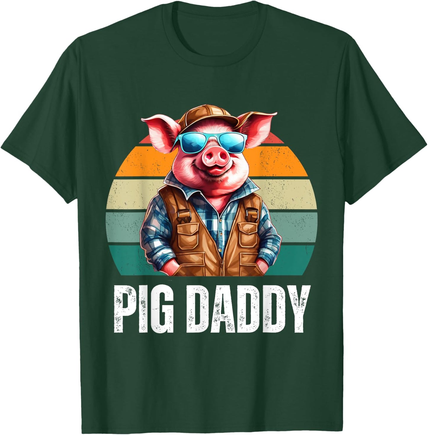 Pig Dad Daddy Father's Day Pig Lovers Farmer T-Shirt - T-Shirt | Forest