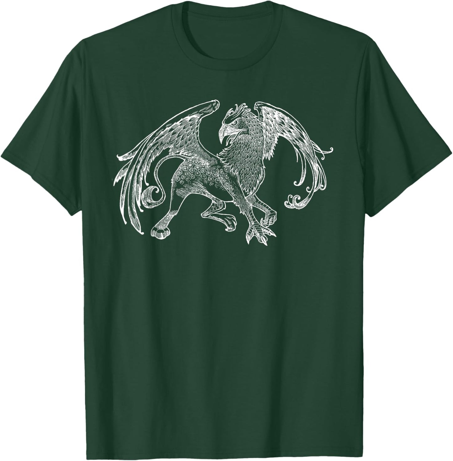 Mythical Sketched Griffin Lion Eagle Art Namesake T-Shirt - T-Shirt | Forest