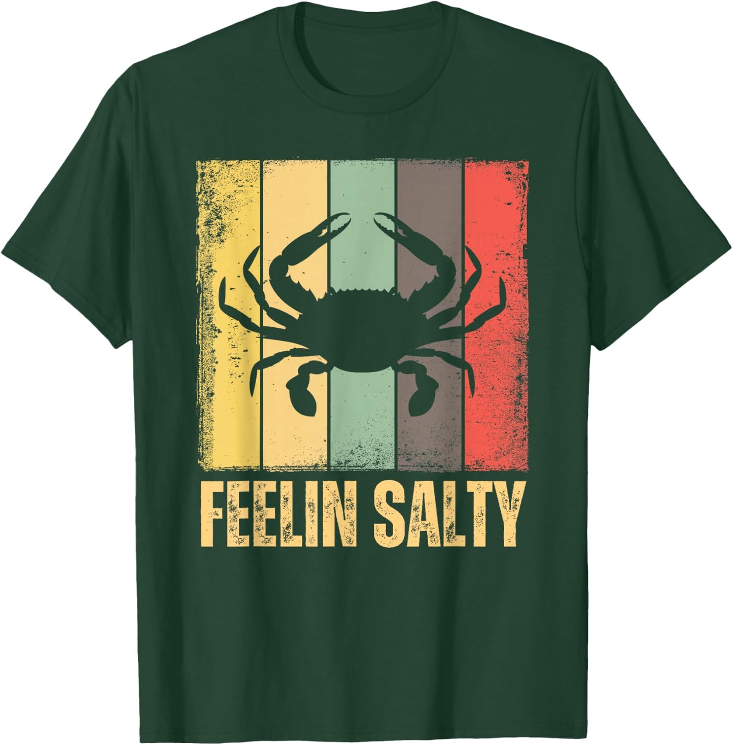 Feelin Salty Maryland Crab Retro Vintage T-Shirt - T-Shirt | Forest