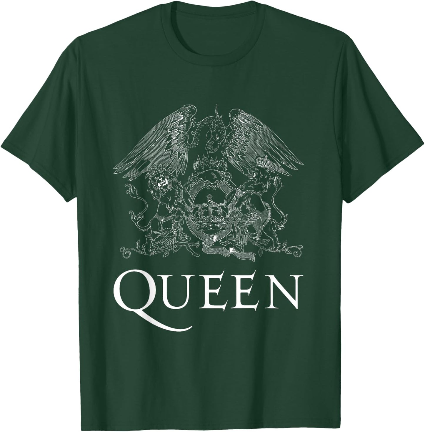 Queen Official Classic Crest Logo White , black T-Shirt - T-Shirt | Forest