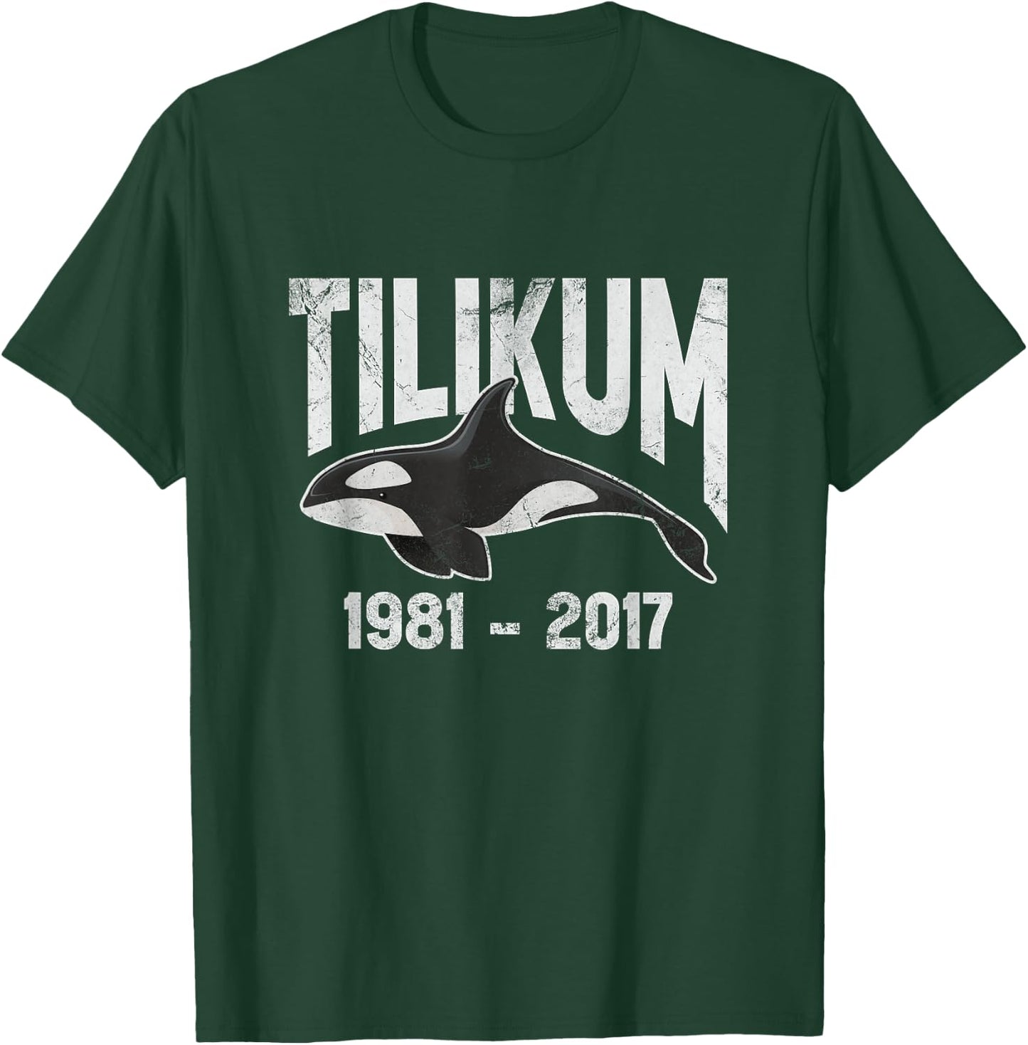 Tilikum 1981-2017 Free Tilikum Save Tilly Orca Whale Grunge T-Shirt - T-Shirt | Forest