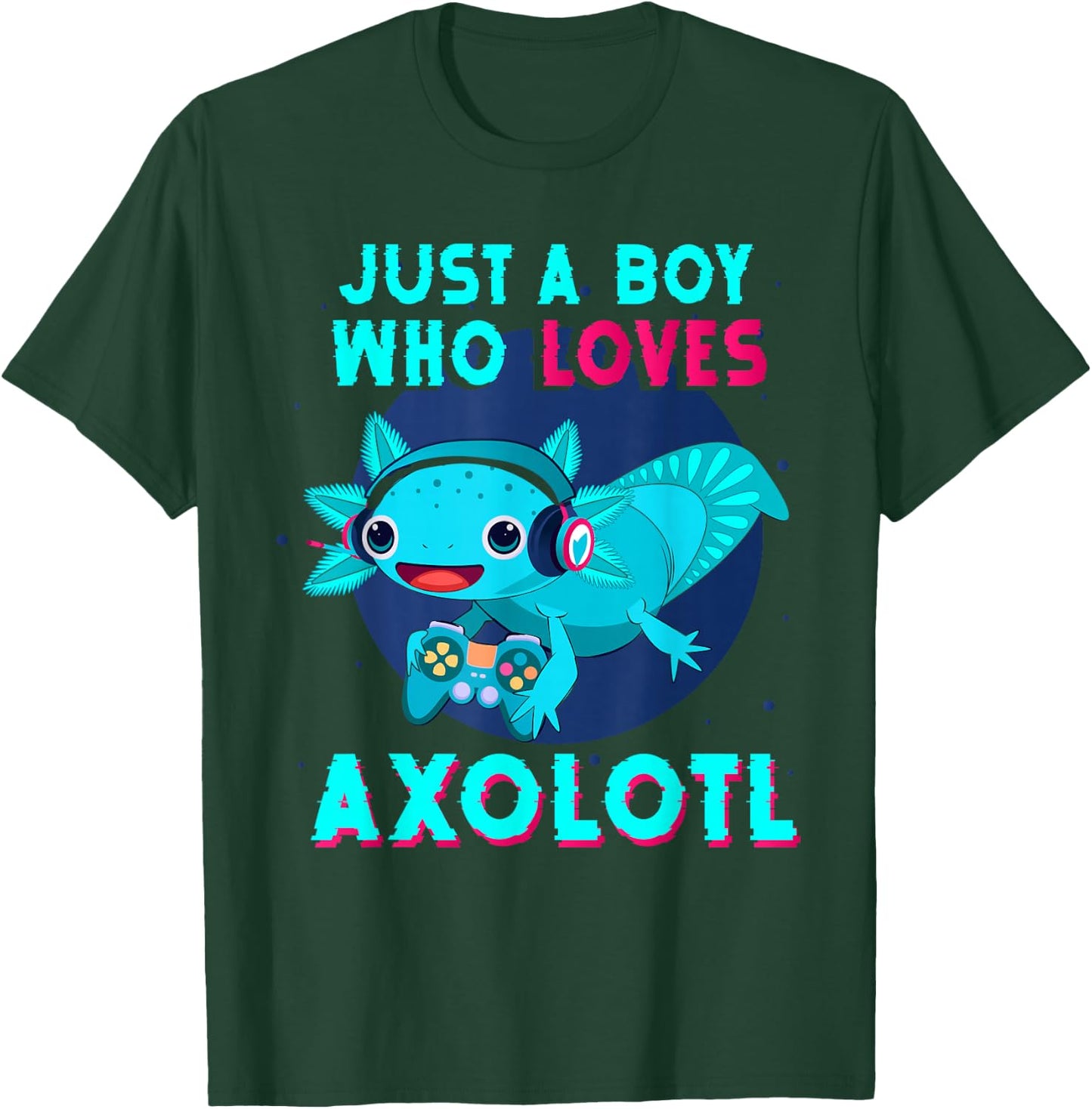 Axolotl Kids Boys Axolotl Shirt Just A Boy Who Loves Axolotl T-Shirt - T-Shirt | Forest