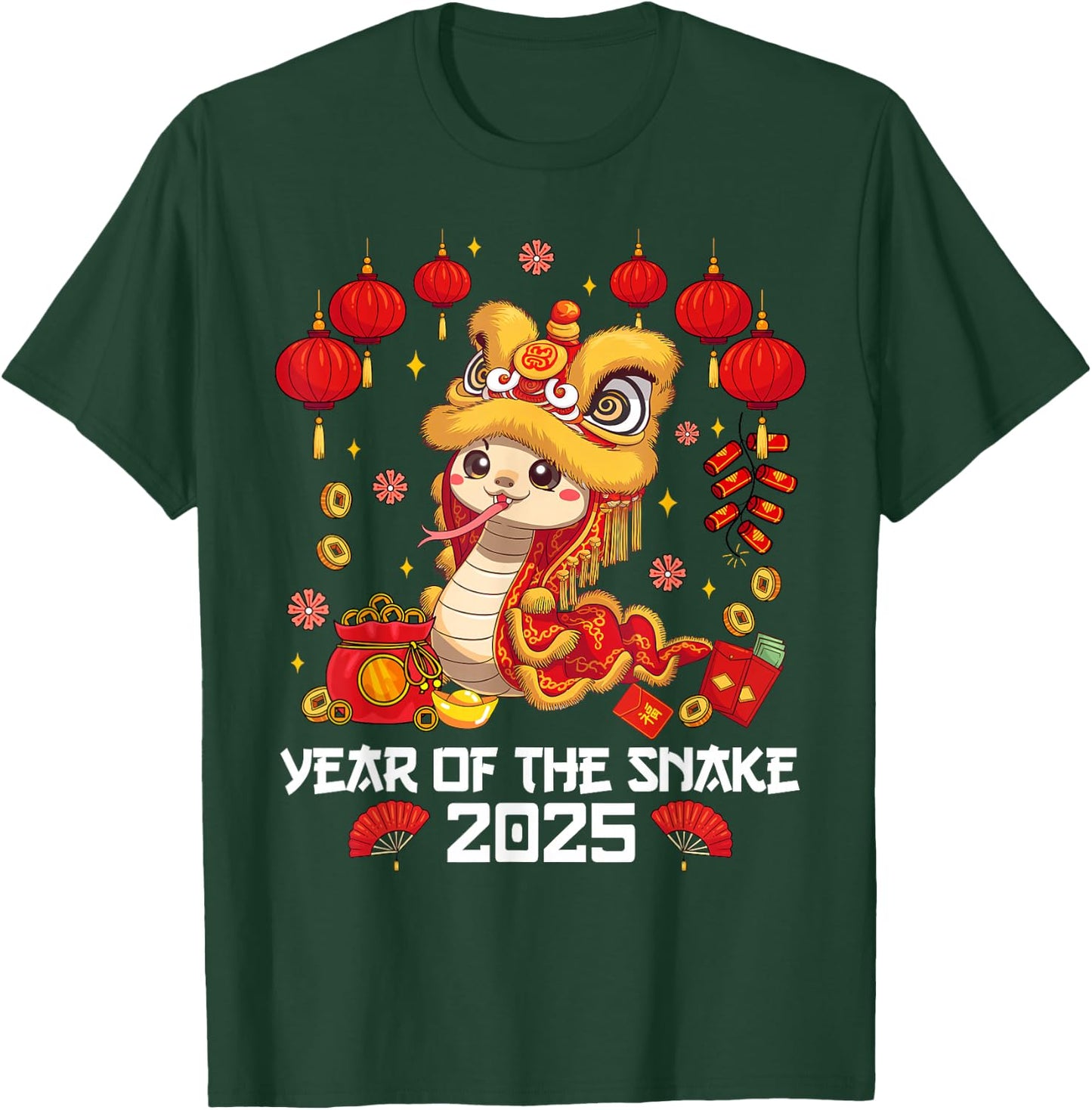 Chinese Lunnar New Year Snake The Year of The Snake 2025 T-Shirt - T-Shirt | Forest
