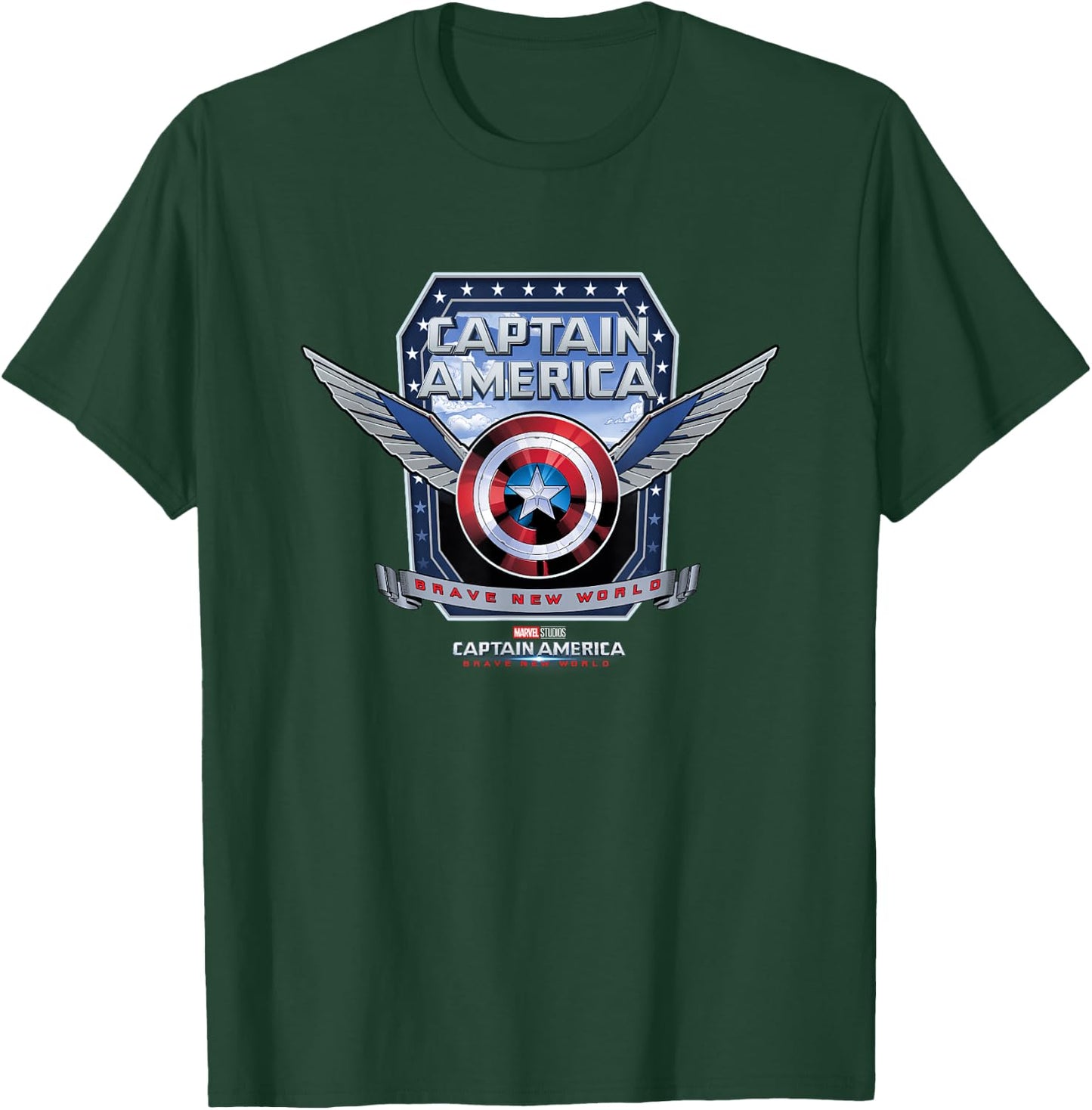 Marvel Captain America: Brave New World Winged Shield Logo T-Shirt - T-Shirt | Forest