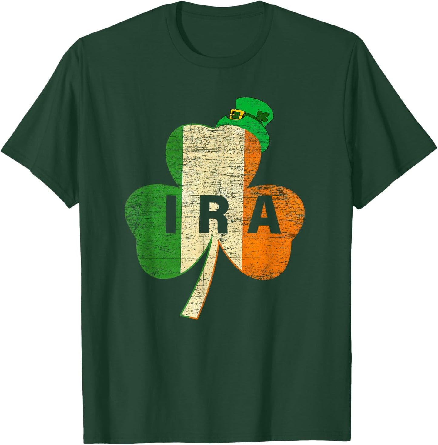 St. Patricks Day IRA Vintage Irland Flagge Irish Luck Shamrock T-Shirt - T-Shirt | Forest