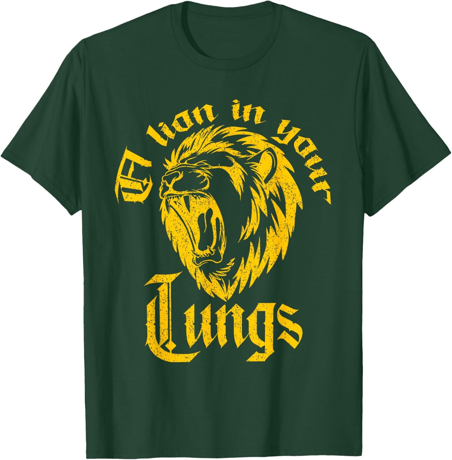 Worship Get Up Praise Lion Lungs Distressed Gold T-Shirt - T-Shirt | Forest