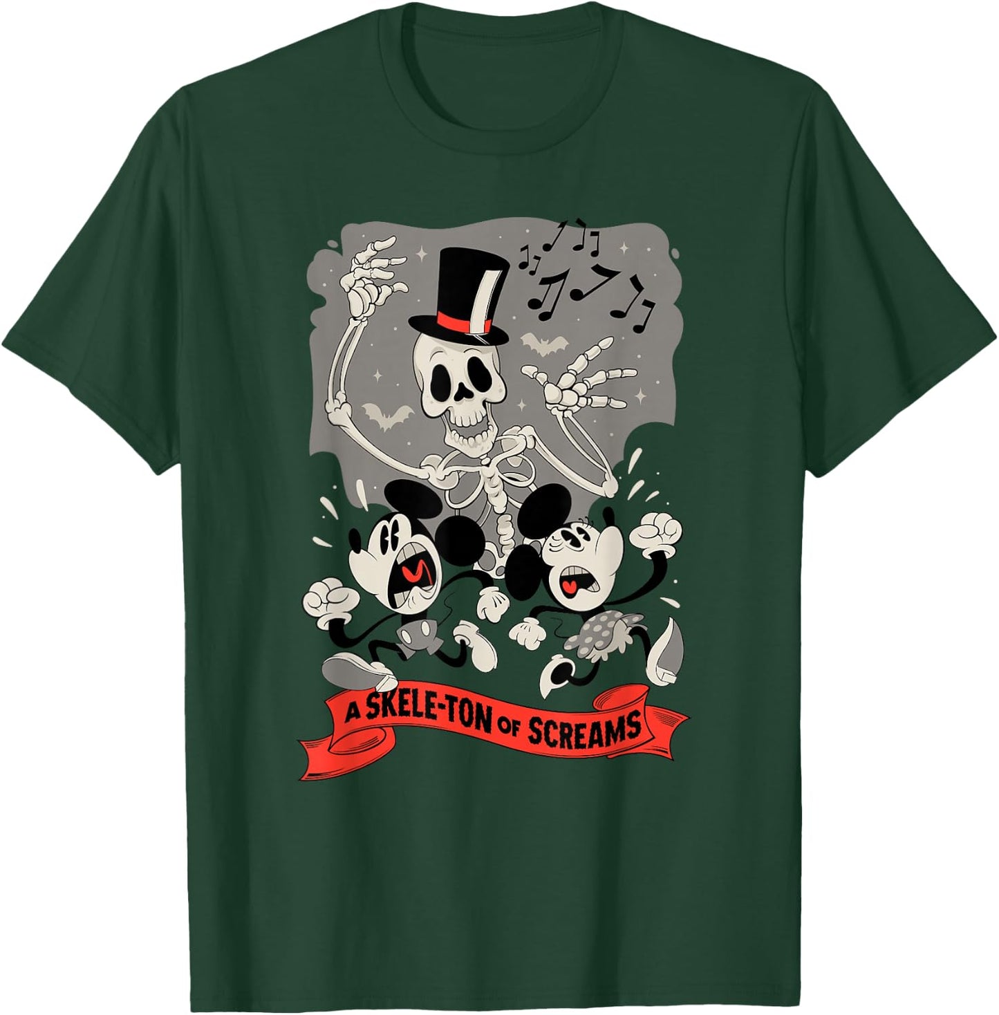 Disney Mickey and Friends Halloween Skele-ton of Screams T-Shirt - T-Shirt | Forest