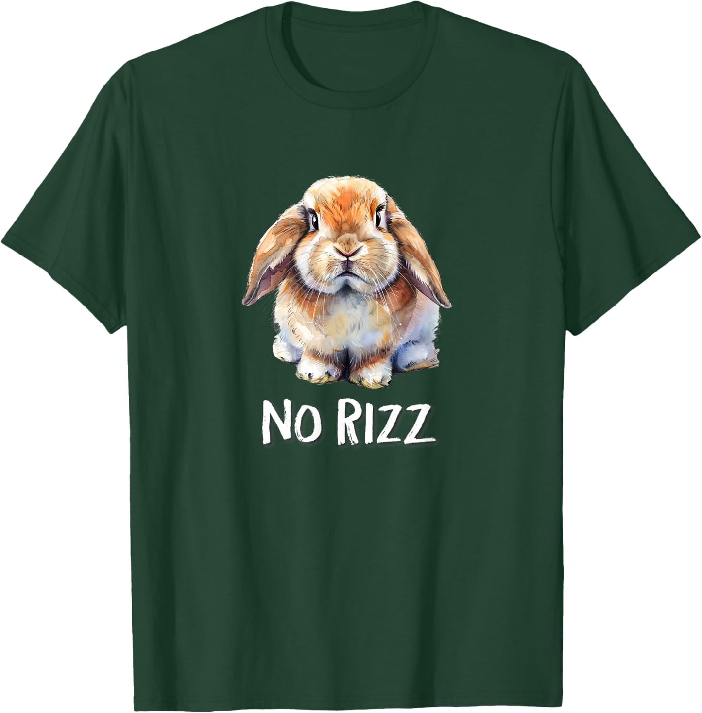 No Rizz Mini Holland Lop Bunny Rabbit Lover T-Shirt - T-Shirt | Forest