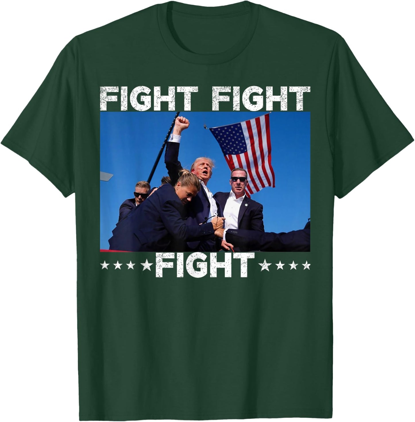 FIGHT FIGHT FIGHT Trump 2024 Vote Trump T-Shirt - T-Shirt | Forest
