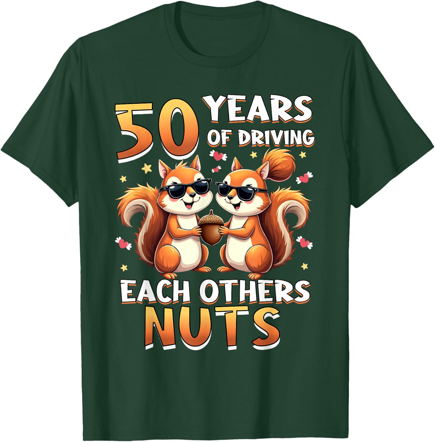 50 Years Of Driving Each Other Nuts Squirrel Couple Matching T-Shirt - T-Shirt | Forest