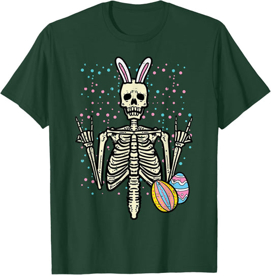 Easter Rocker Skeleton Rock Hand Men Boys Toddler Kids Youth T-Shirt - T-Shirt | Forest