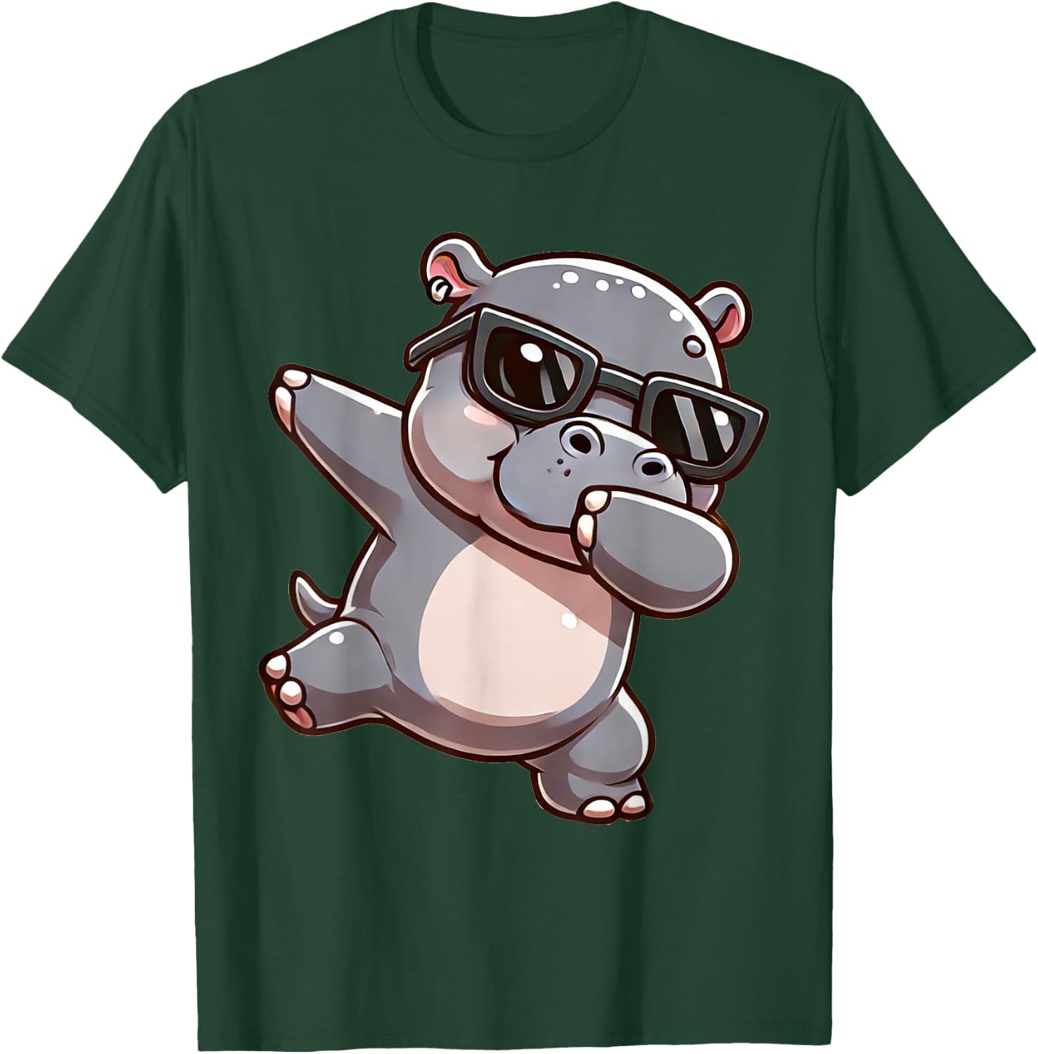 Dabbing Hippo Funny Hippo Zoomotiv Hippo , black, S T-Shirt - T-Shirt | Forest