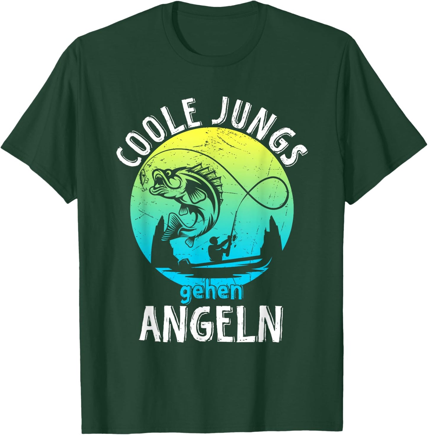Cool Boys Go Fishing - Fishing Fisherman Gift Boys , black T-Shirt - T-Shirt | Forest