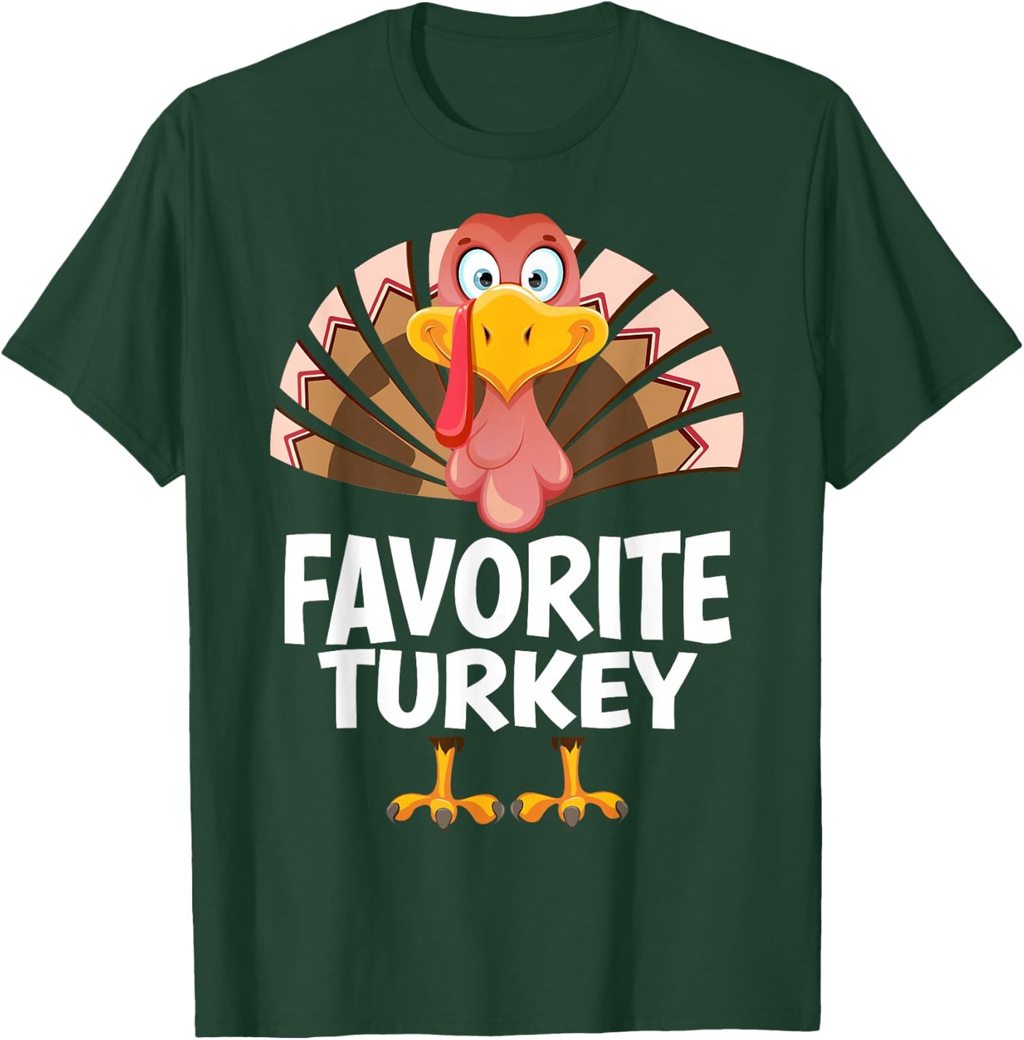 Thanksgiving Favorite Turkey Matching Pajama T-Shirt - T-Shirt | Forest