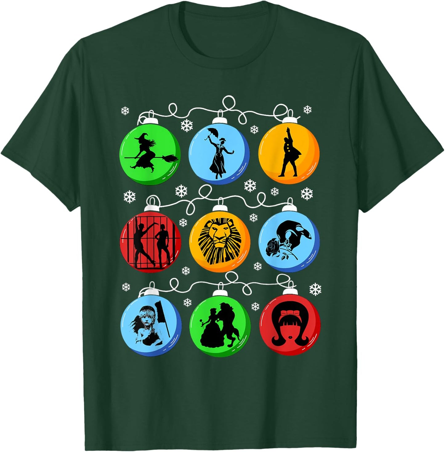 Broadways Christmas Bulbs Ornament lights Xmas Gift T-Shirt - T-Shirt | Forest