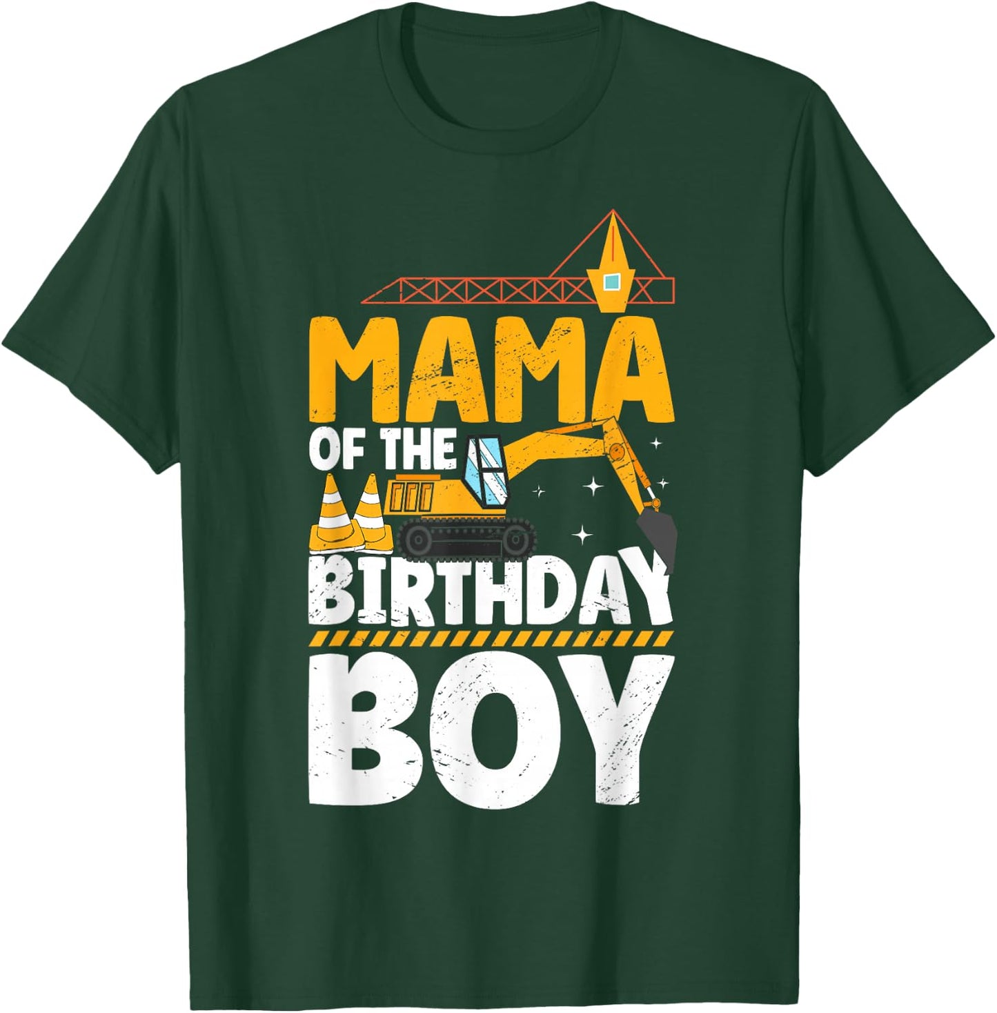 Mom Of The Birthday Boy Construction Theme Party Matching T-Shirt - T-Shirt | Forest