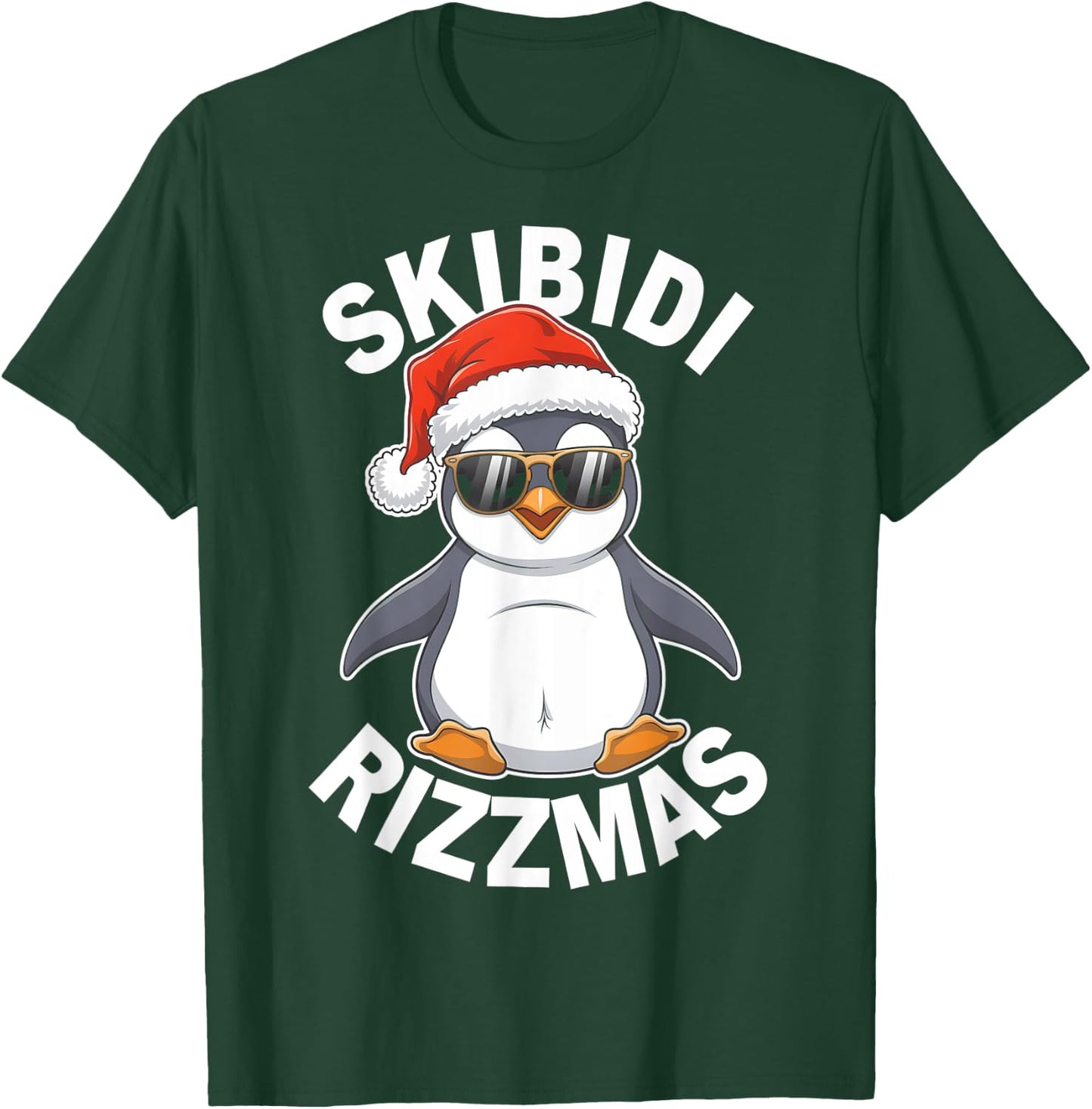 Skibidi Rizzmas Funny Christmas Christmas Season Penguin T-Shirt - T-Shirt | Forest