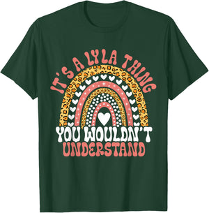 Funny Lyla Name Leopard Funny Lyla Birthday Quote Lyla T-Shirt - T-Shirt | Forest