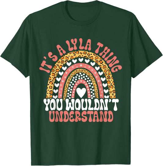 Funny Lyla Name Leopard Funny Lyla Birthday Quote Lyla T-Shirt - T-Shirt | Forest