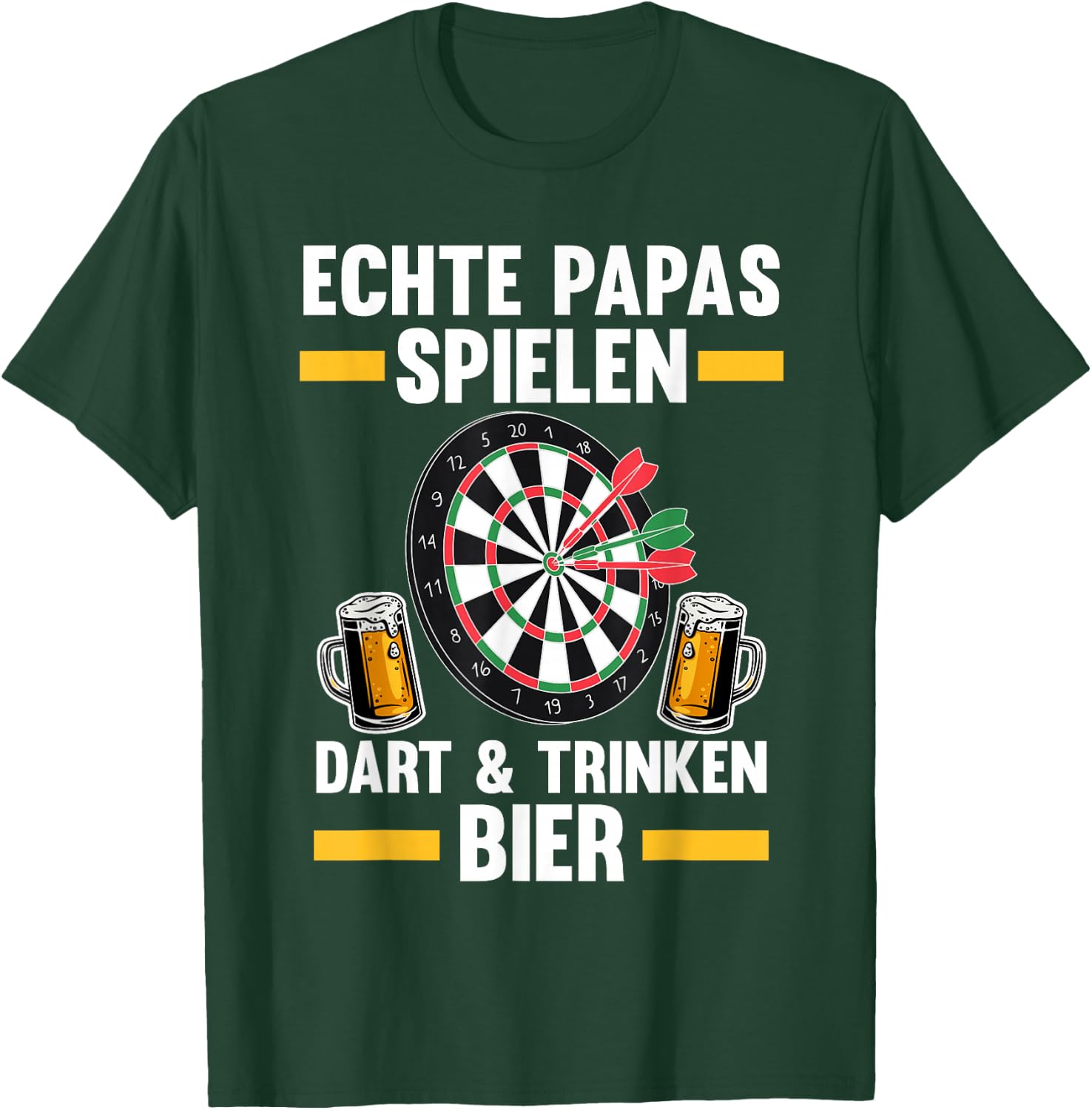 Papas spielen Dart & Trinken Bier Dart & Bier Papa T-Shirt - T-Shirt | Forest