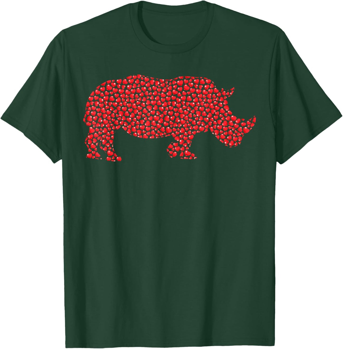 Rhino Lover Heart Shape Rhino Valentine's Day T-Shirt - T-Shirt | Forest