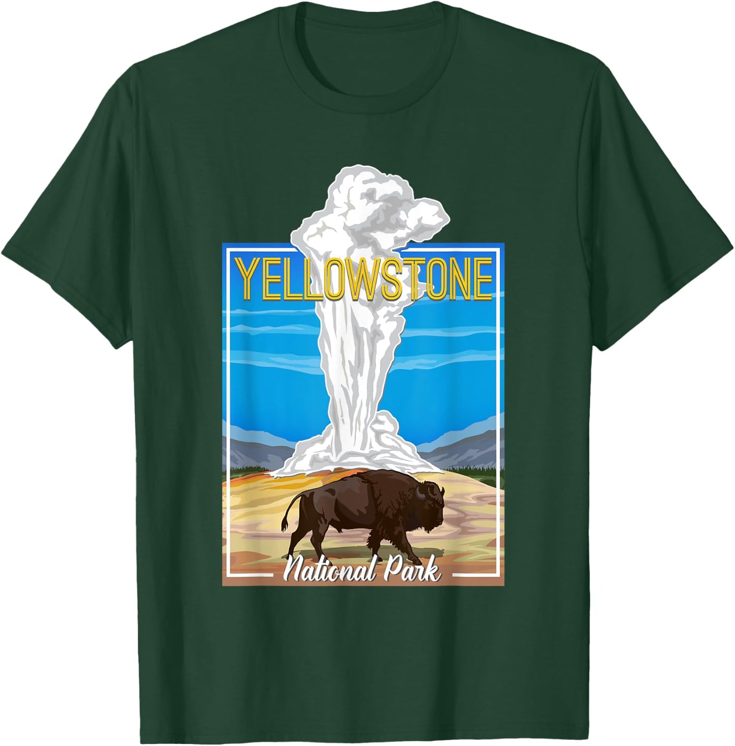 Retro Vintage Yellowstone National Park T-Shirt - T-Shirt | Forest